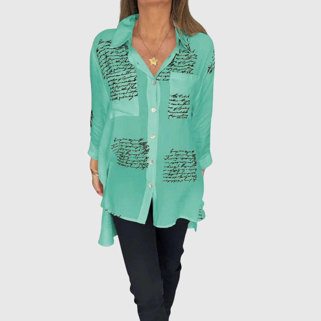 TIEMONA | RELAXED SCRIPT BUTTON SHIRT