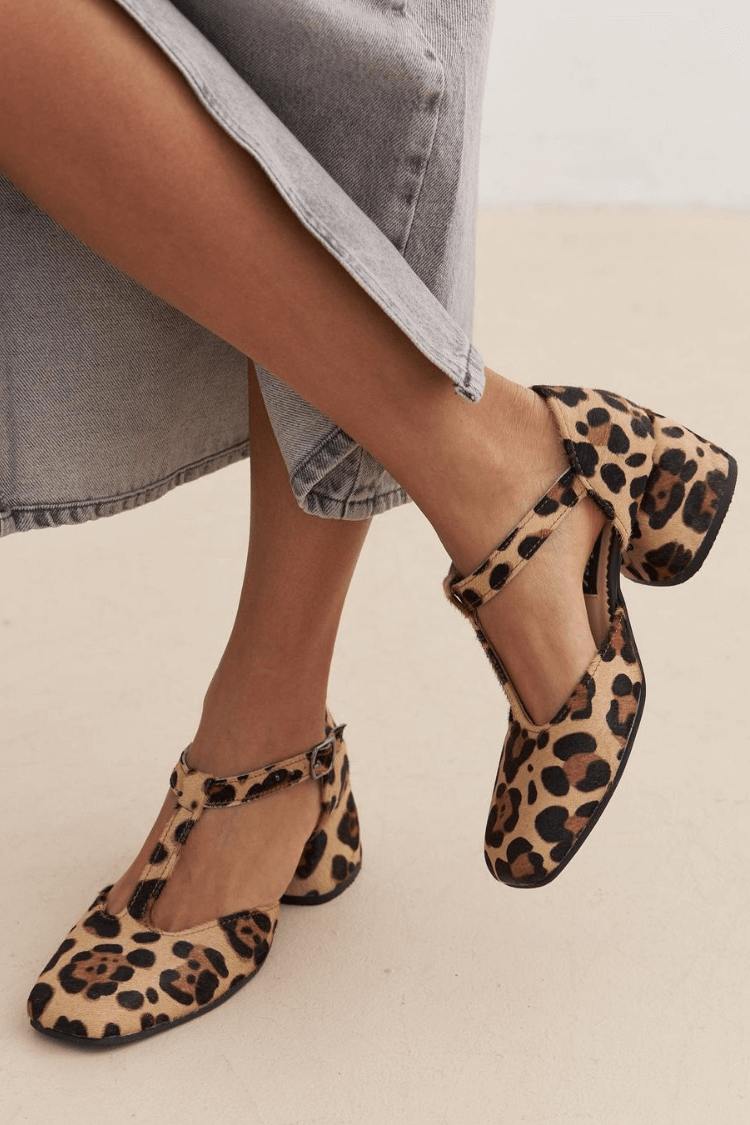 MELODY | LEOPARD T-STRAP BLOCK HEELS