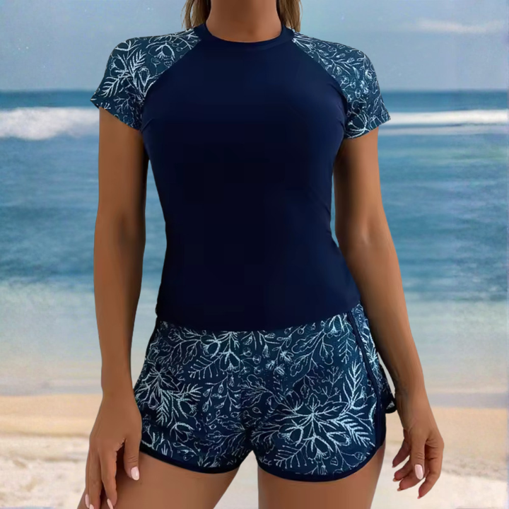 MIA | SHORT-SLEEVE TWO-PIECE SWIMSUIT SET