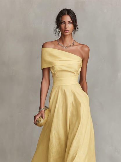 Vivian | Women's Elegant One-Shoulder Maxi Dress