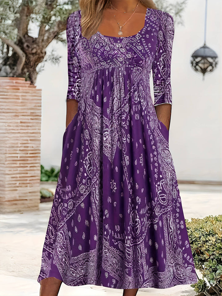 ELOWEN | CASUAL LONG SLEEVE MIDI DRESS