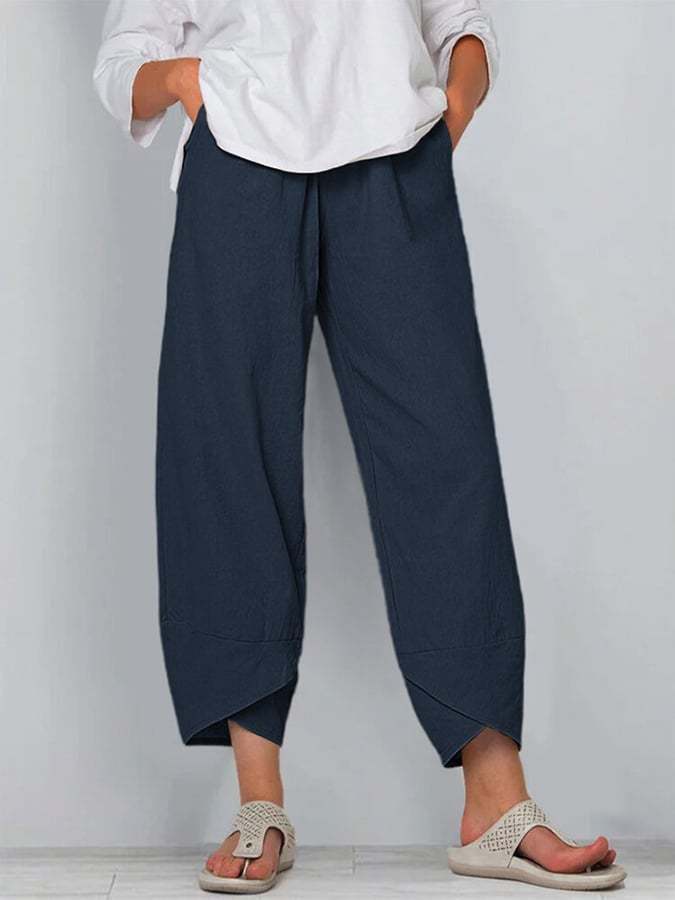 Kaeloria | Comfort Cropped Linen Pants