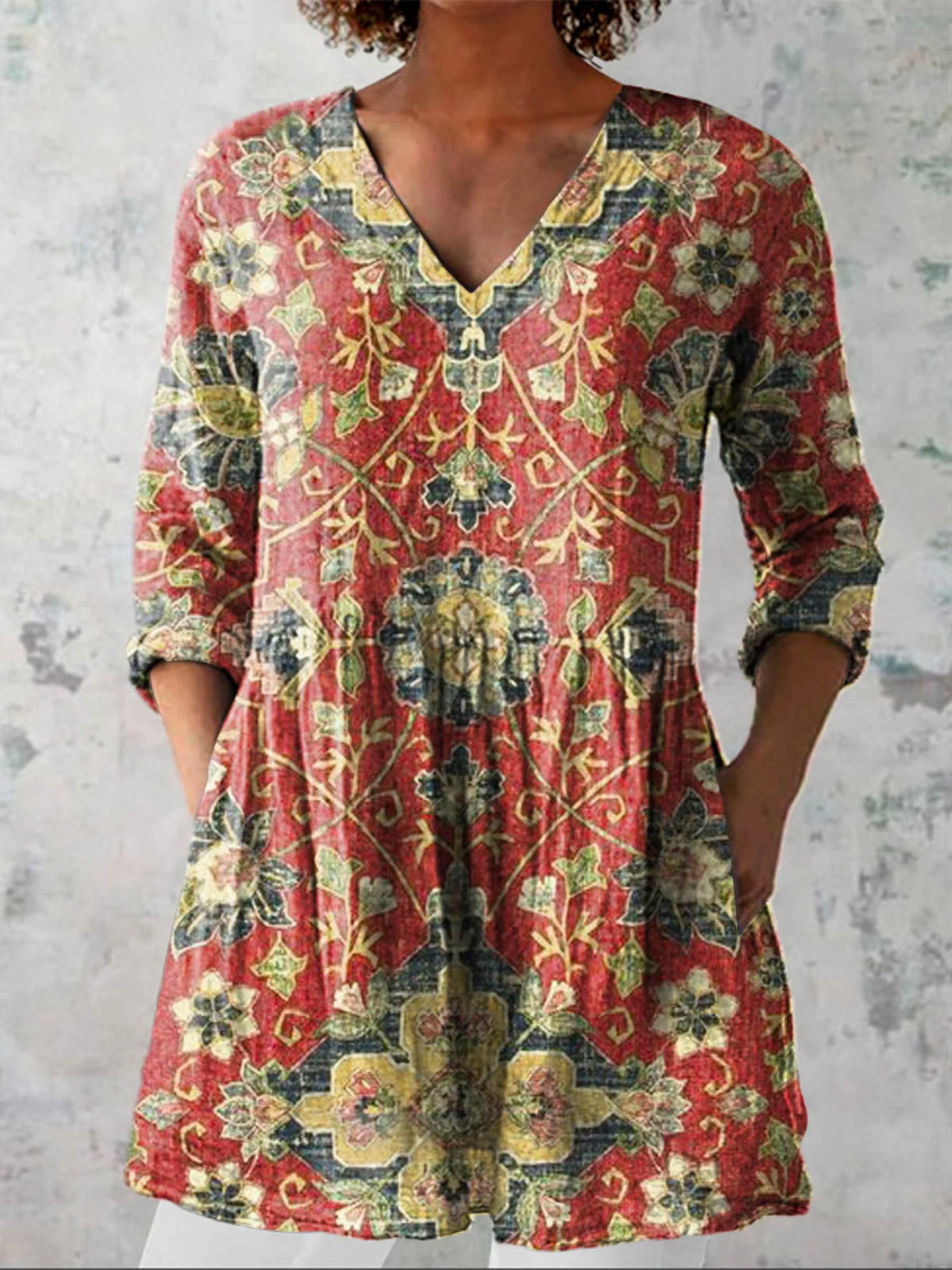 Daisy | Breezy Print Long Shirt