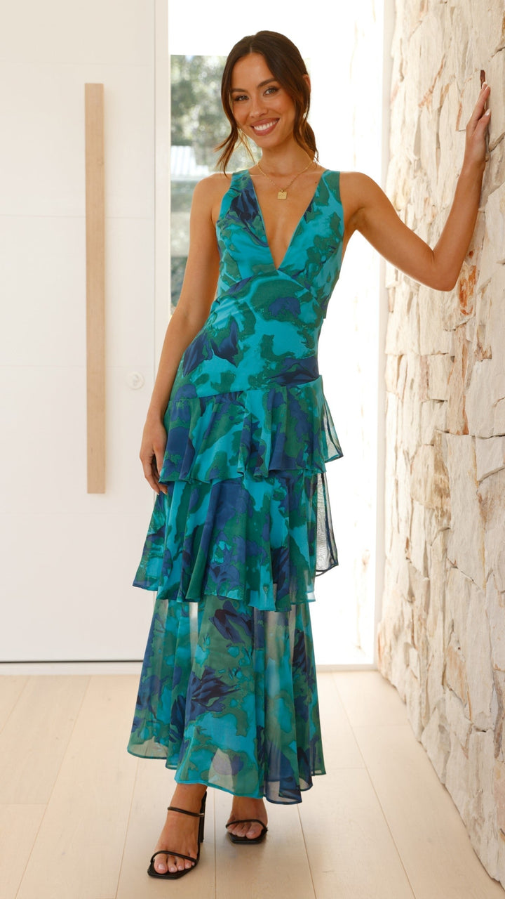 Eileen | Women's Printed V-neck Summer Dress