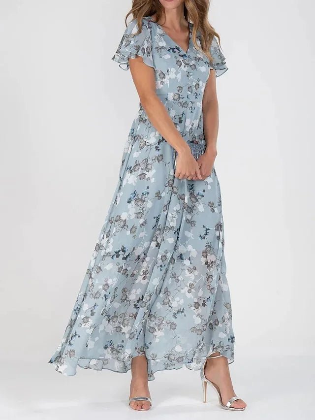 ZURI | ELEGANT FLOWY TUMMY-FLATTERING DRESS