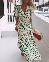 Scarlett | Women's Summer Printed V-Neck Maxi Dress
