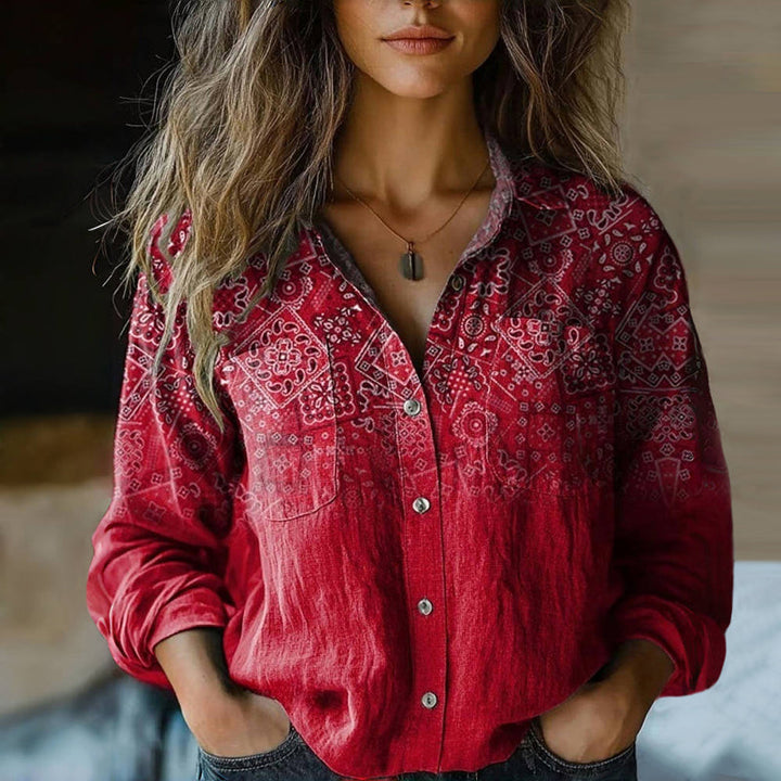 Rebecca | Women's Bohemian Vintage Printed Blouse