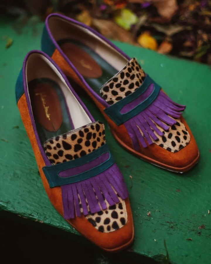 Kendall | Women's Elegant Fringe Printed Loafers