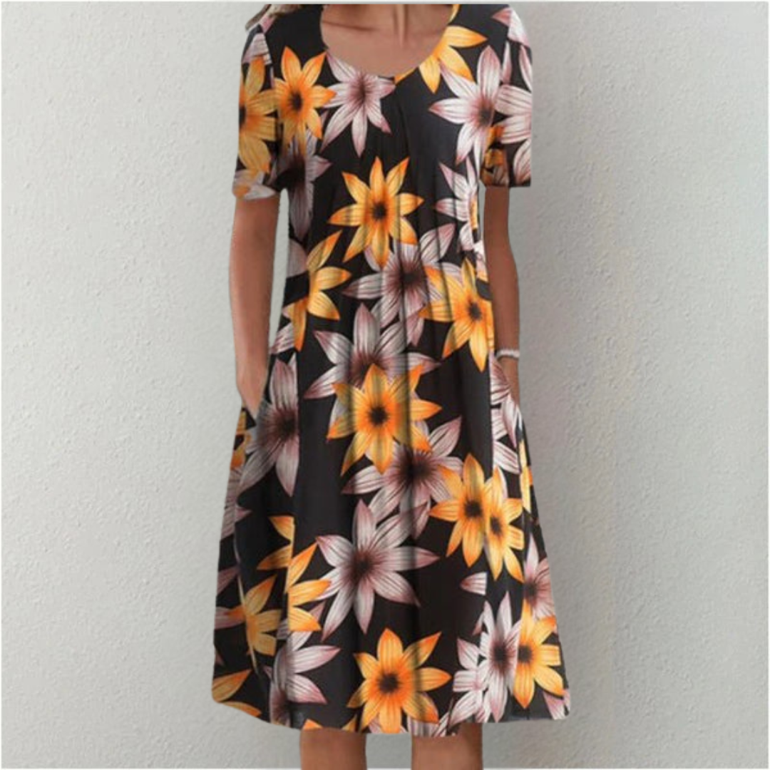 Hailey | Women's Casual Floral Pocket Midi Dress