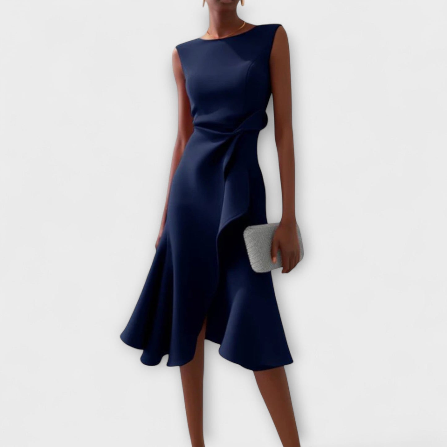 Sheila | Women's Draped Asymmetric Elegant Midi Dress