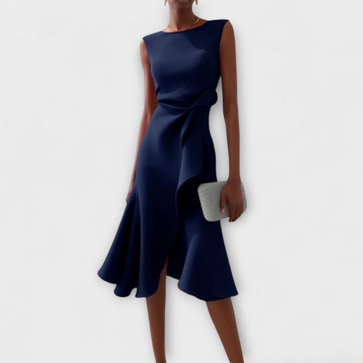 Sheila | Women's Draped Asymmetric Elegant Midi Dress