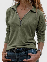 Riley | Women's Casual Zipper Pullover Top