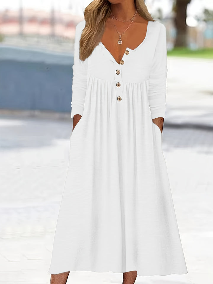 ZARA | SOLID BUTTON-FRONT MIDI DRESS