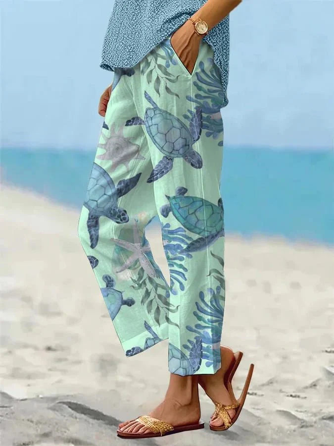 Corvessa | Relaxed Fit Printed Summer Pants