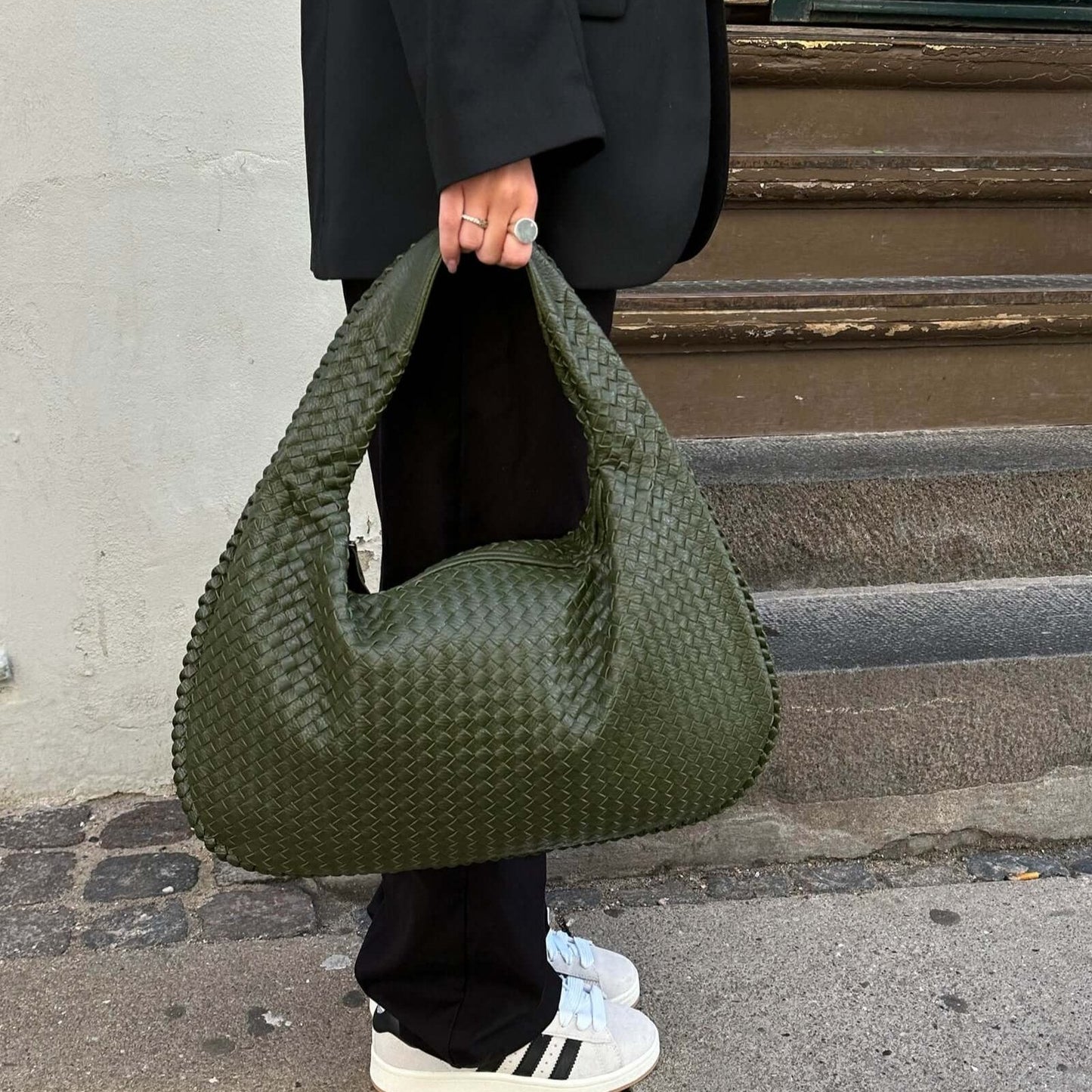 Hannah | Women's Casual Woven Leather Tote Bag