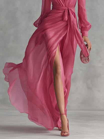 Scarlett | Women's Elegant Wrap Longsleeve Dress