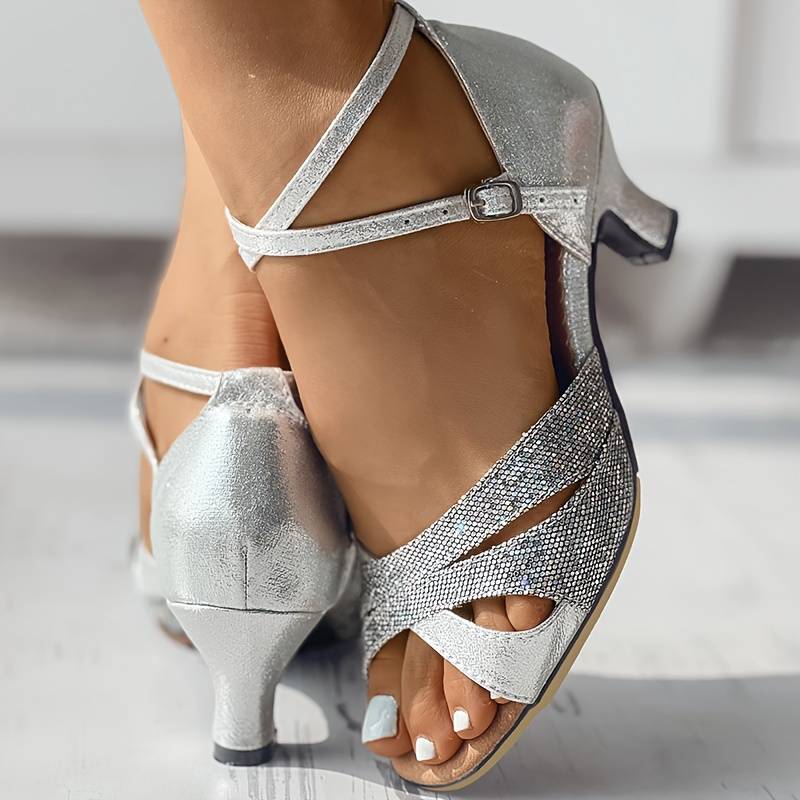 Aaliyah | Women's Elegant Glitter Heel Sandals