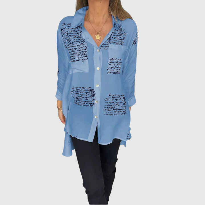 TIEMONA | RELAXED SCRIPT BUTTON SHIRT