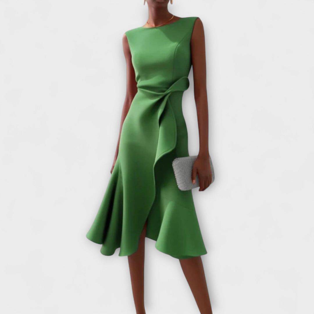 Sheila | Women's Draped Asymmetric Elegant Midi Dress