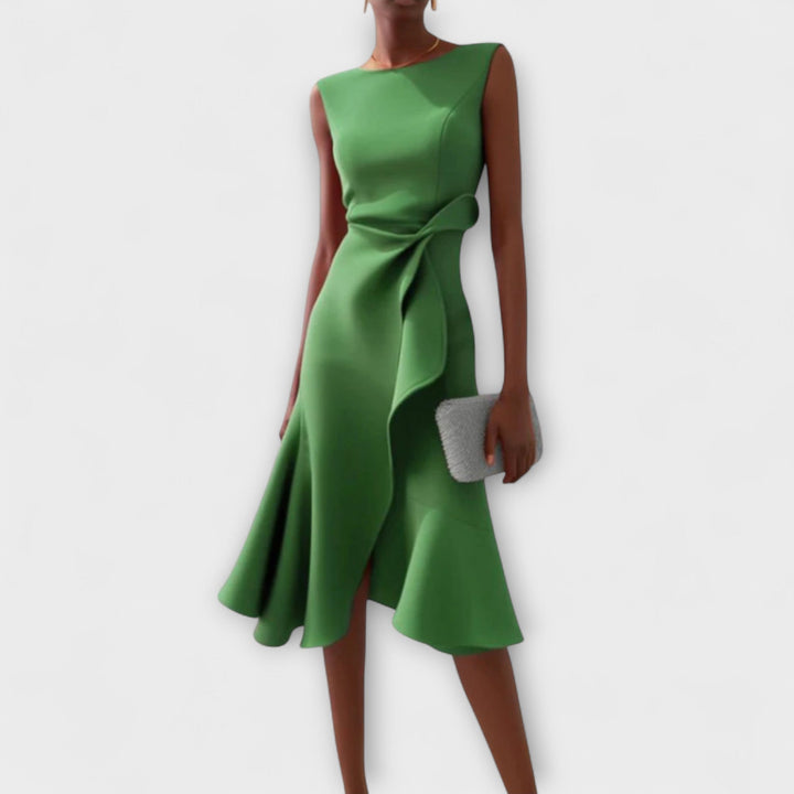 Sheila | Women's Draped Asymmetric Elegant Midi Dress