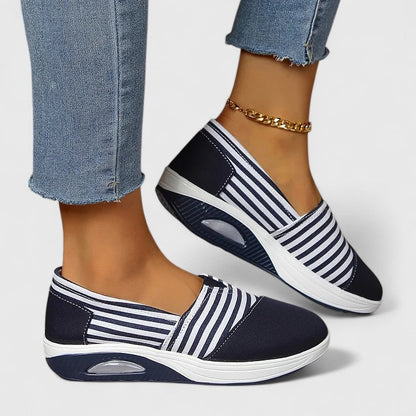 Aria | Women's Striped Platform Slip-On Sneakers