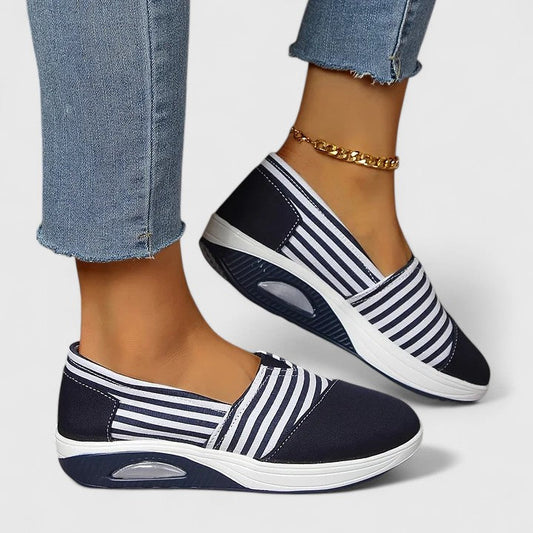 Aria | Women's Striped Platform Slip-On Sneakers