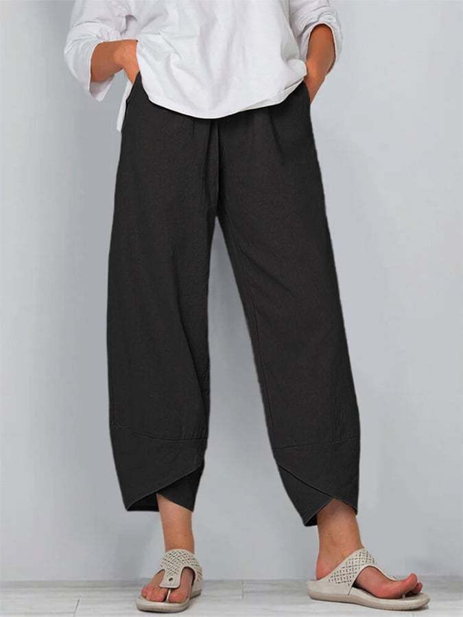 Kaeloria | Comfort Cropped Linen Pants