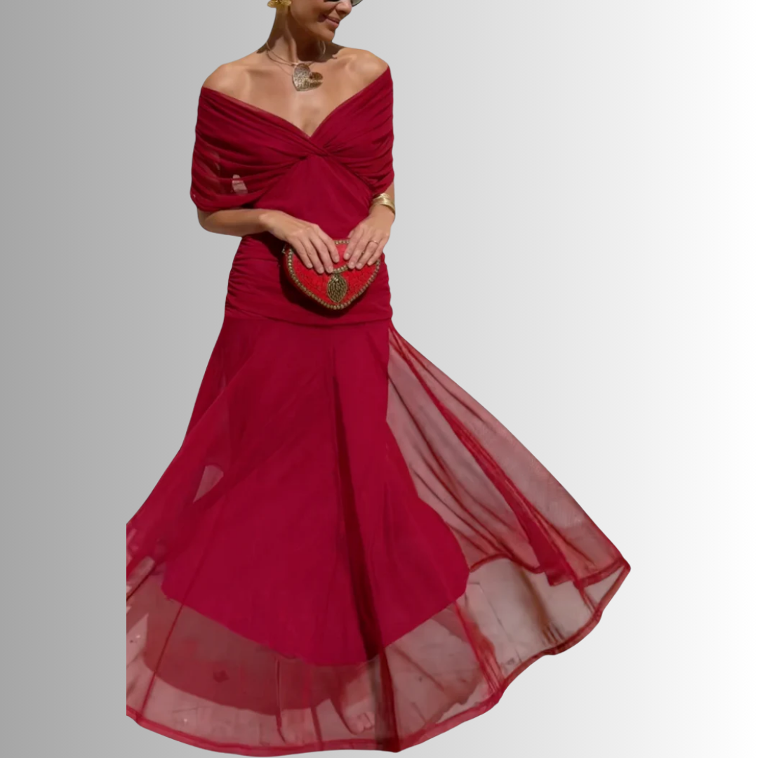 Maxine | Women's Elegant Off-Shoulder Maxi Dress