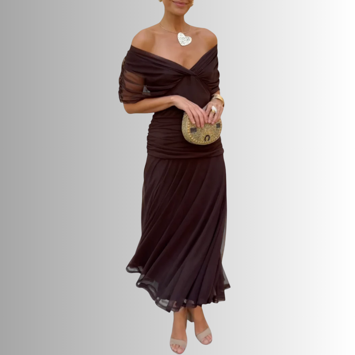 Maxine | Women's Elegant Off-Shoulder Maxi Dress