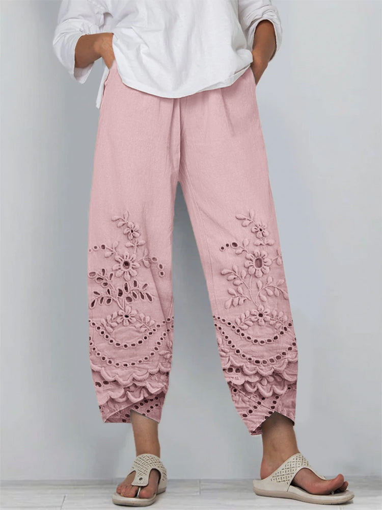 ZARA | LACE-TRIMMED TROUSERS