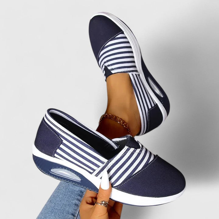 Aria | Women's Striped Platform Slip-On Sneakers