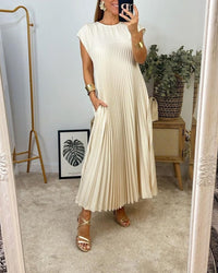 Olivia | Women's Elegant Maxi Pleated Dress