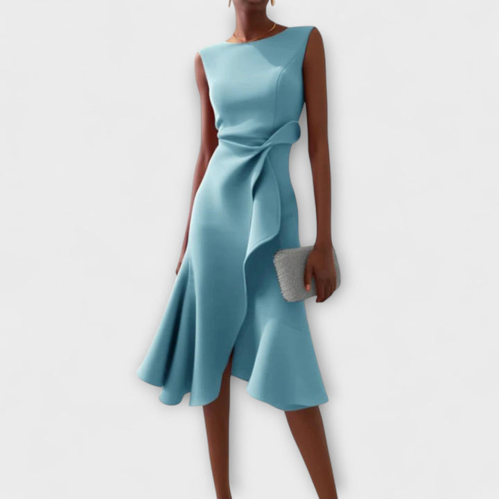 Sheila | Women's Draped Asymmetric Elegant Midi Dress