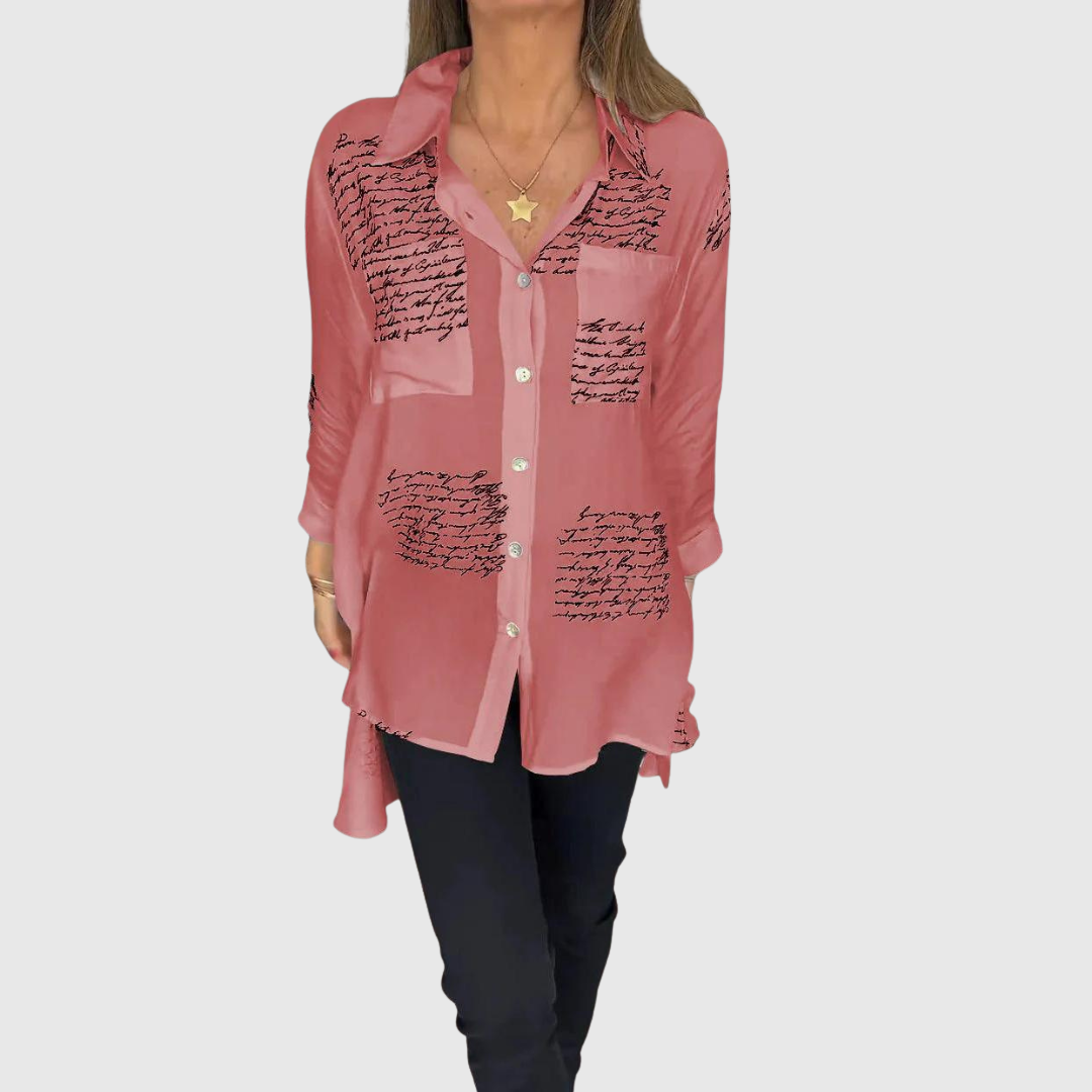 TIEMONA | RELAXED SCRIPT BUTTON SHIRT