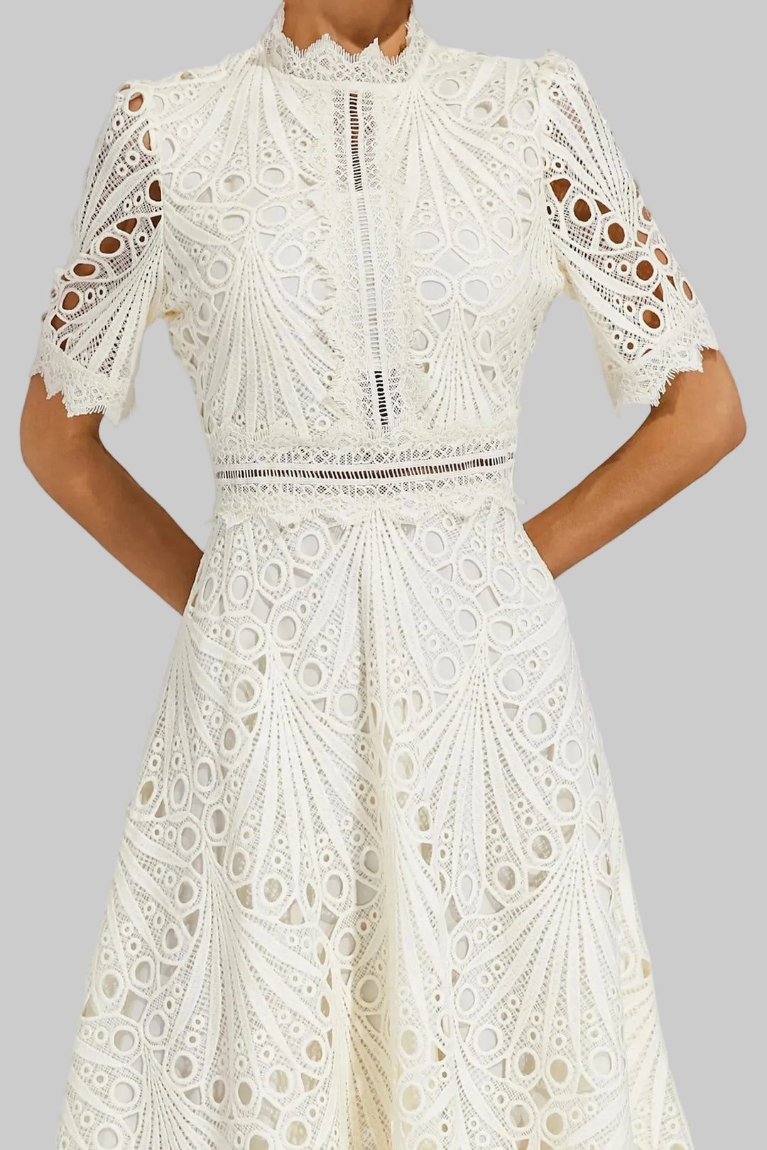 Nola | Women's Casual Lace Pattern Midi Dress