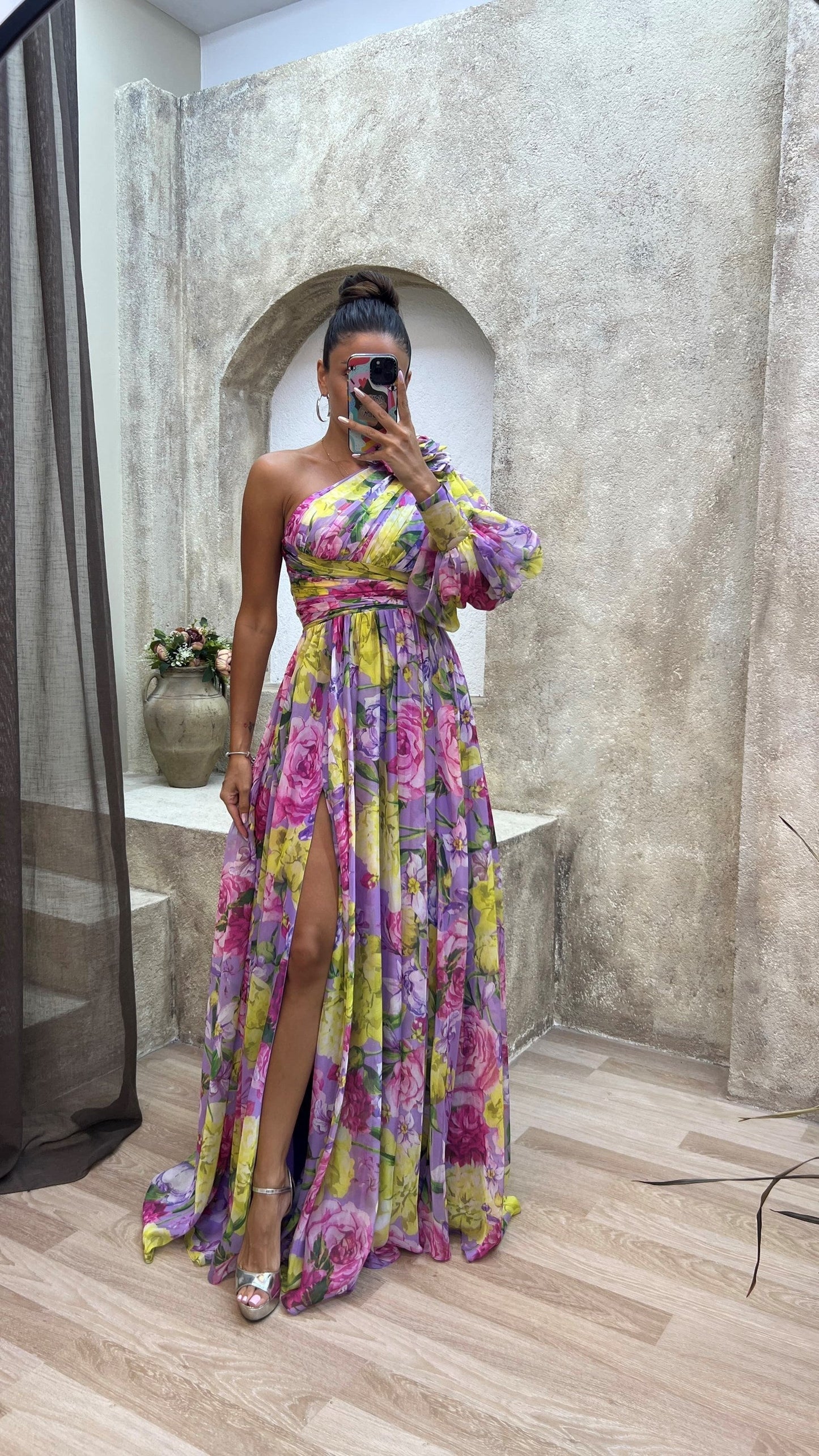 Whitney | Women's Floral One-Shoulder Summer Dress