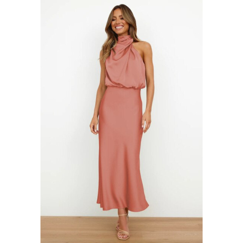 Desiree | Women's Halter Neck Elegant Midi Dress