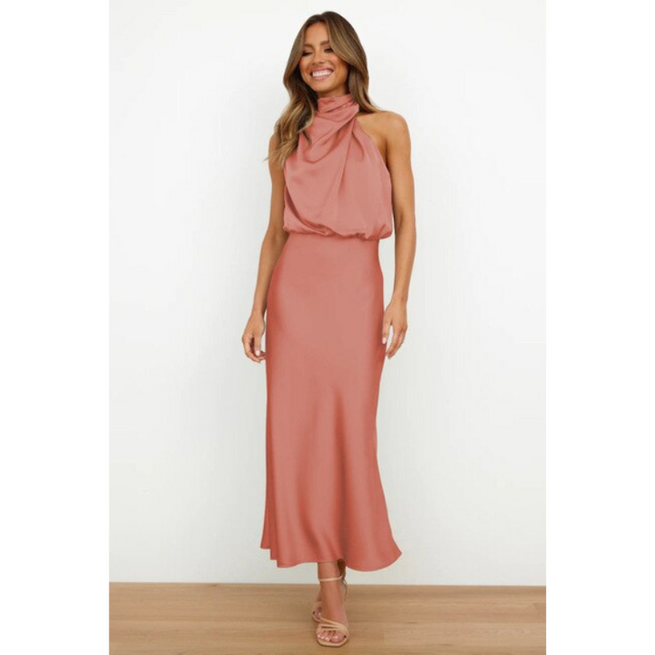 Chelsea | Women's Halter-Neck Festive Midi Dress