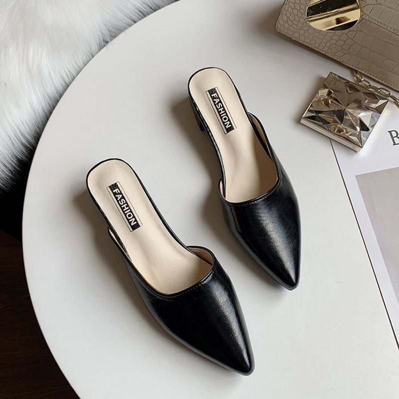 Addison | Women's Pointed Toe Low Heel Slip-on Sandals