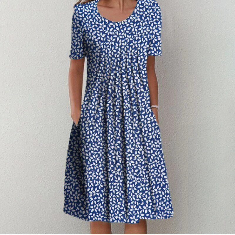 Hailey | Women's Casual Floral Pocket Midi Dress