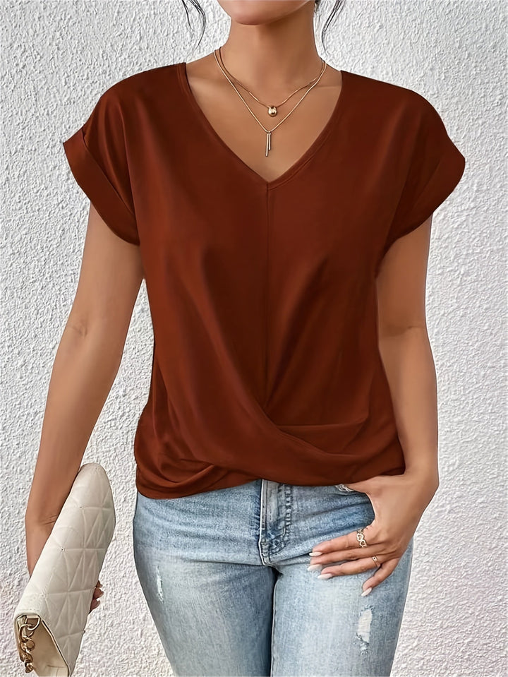 Cleo | Women's Sweetheart Neck Casual T-Shirt