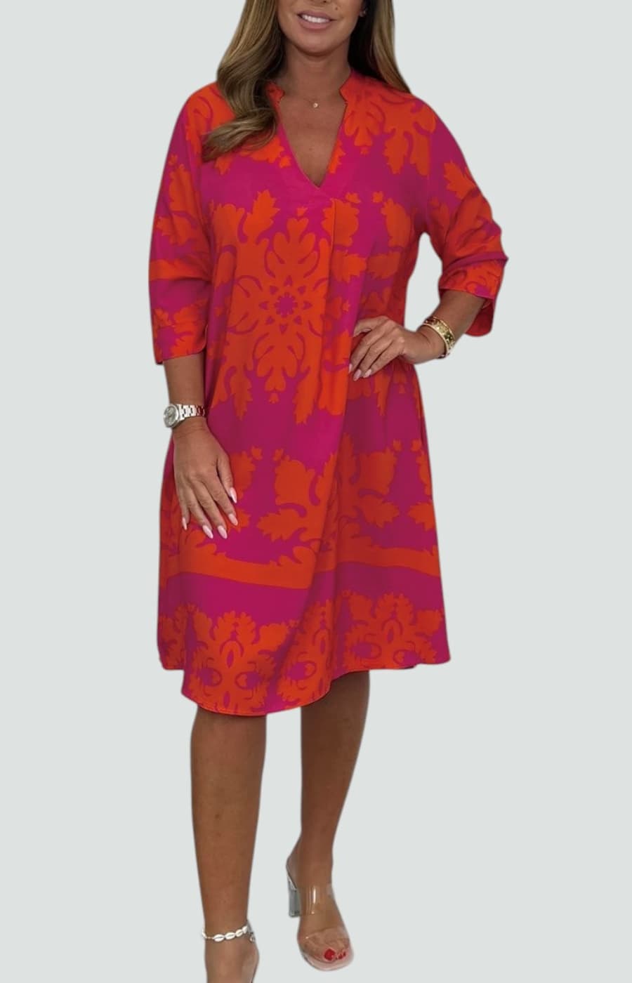 ALBA™ SUMMER DRESS WITH V-NECK AND LIGHT STYLE