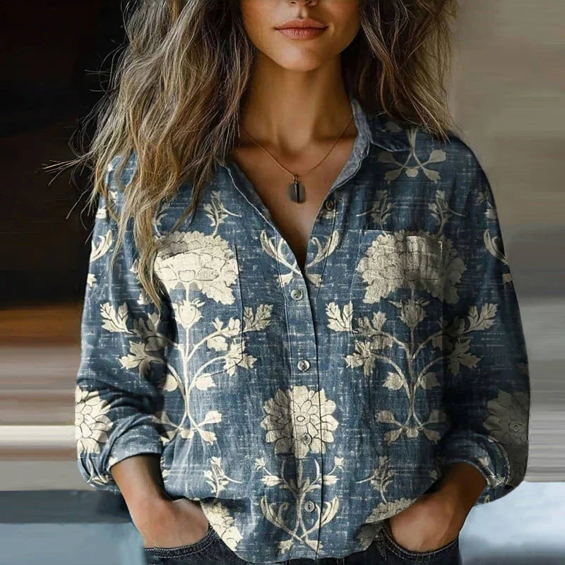 Rebecca | Women's Bohemian Vintage Printed Blouse