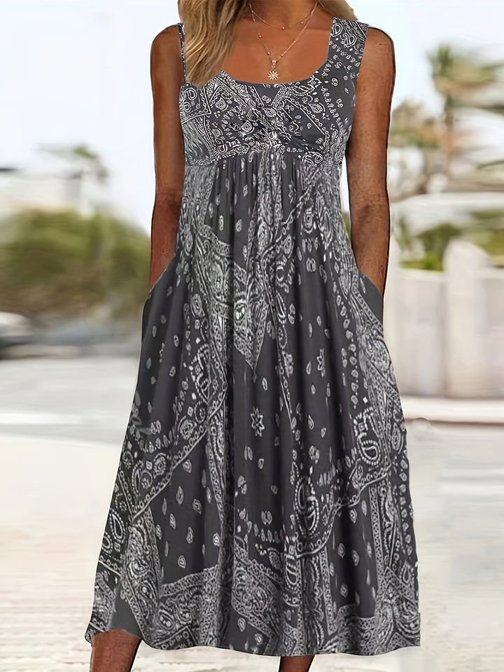 BRONTE | SLEEVELESS FLORAL PRINT MAXI DRESS