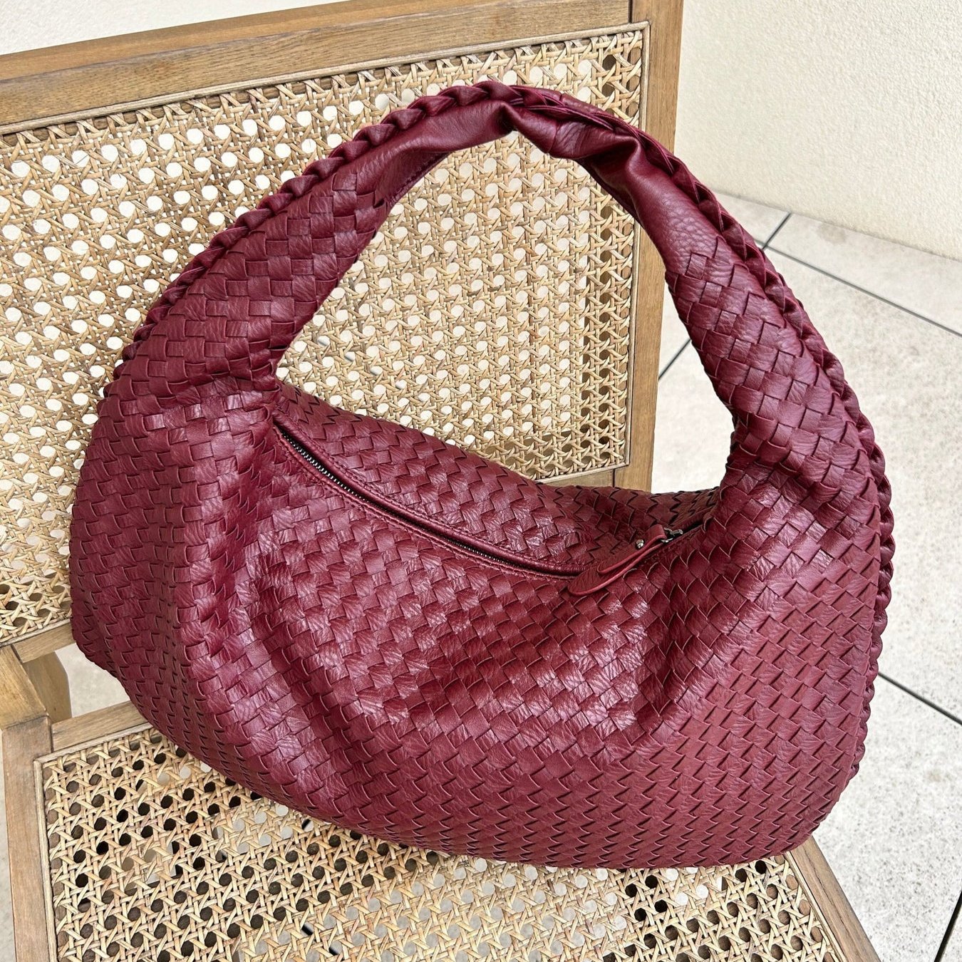 Hannah | Women's Casual Woven Leather Tote Bag