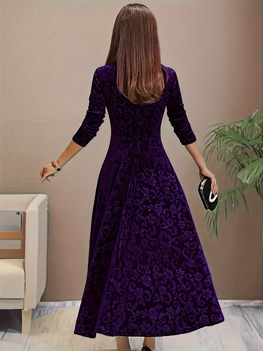 Roos | Women's Evening Floral Midi Dress