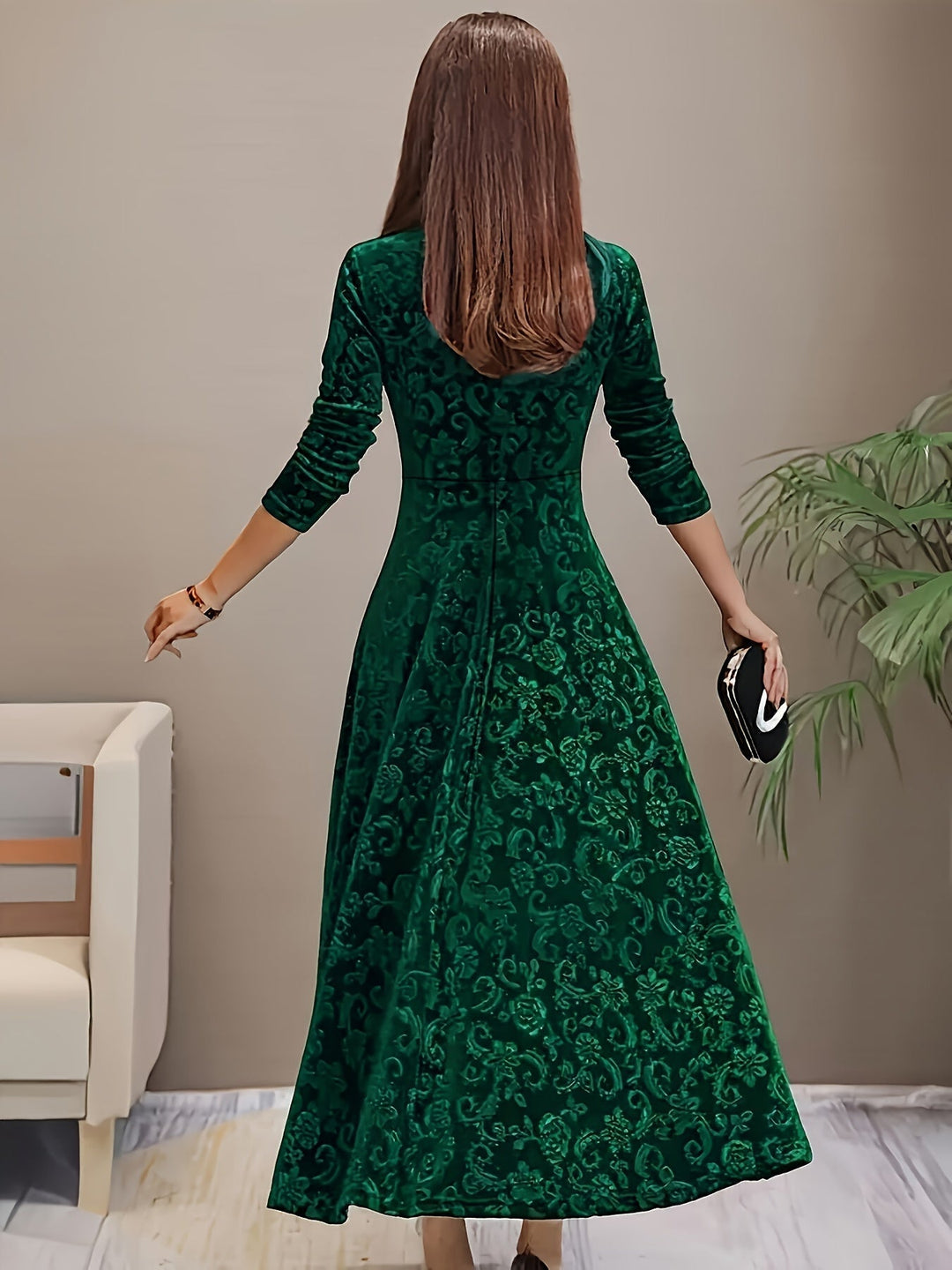 Roos | Women's Evening Floral Midi Dress
