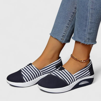 Aria | Women's Striped Platform Slip-On Sneakers