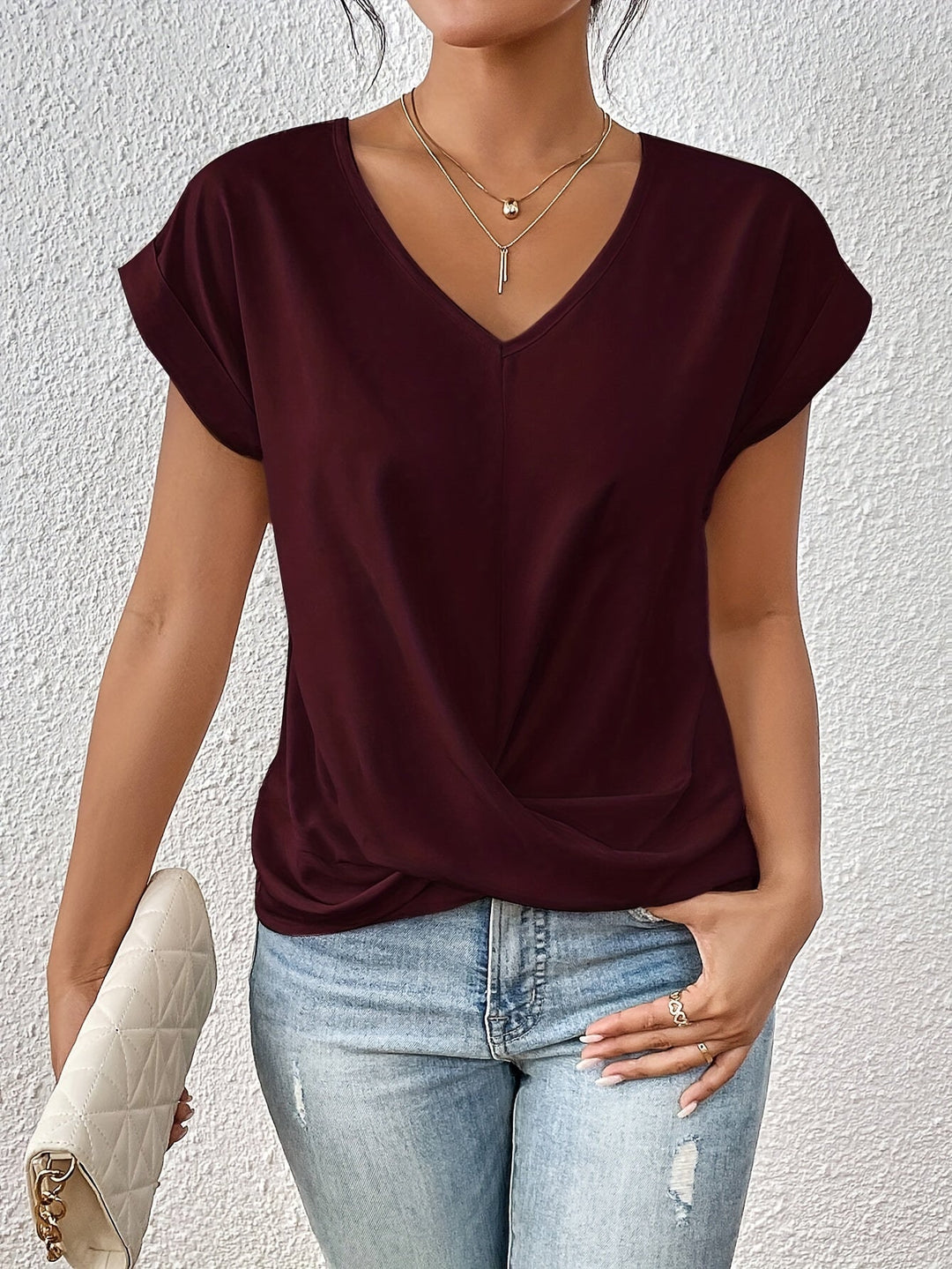 Cleo | Women's Sweetheart Neck Casual T-Shirt