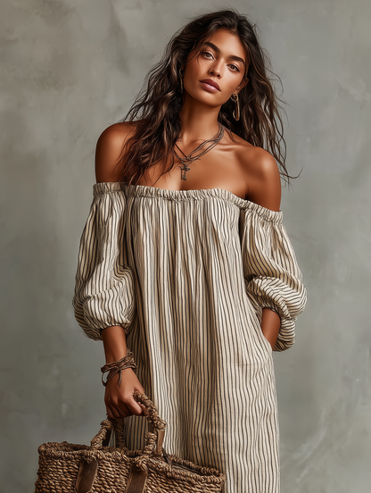 Sofia | Women's Off-Shoulder Maxi Holiday Dress